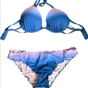 Target Gradient Multi Color Bikini; Top: 34DD Bottoms: XL